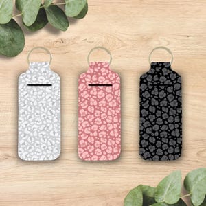 Leopard Lip Balm Holder Keychain | Neoprene Lip Balm Keychain Cute & Functional Lip Balm Holder, Cute Teacher Gift