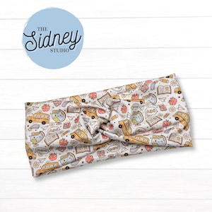 Back to School Wide Twist Headband - Soft & Stretchy Headband for Nurses, Healthcare, Workout, Mom - Cute Teacher Work Accessories