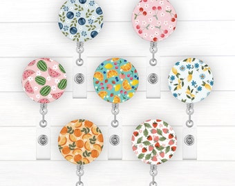 FRUIT SALAD Collection Badge Topper for Interchangeable Badge Reel | Spring Badge Topper | Floral Badge Reel | Strawberry Badge Holder