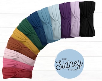SOLID Color Twist Headband Collection | Wide, Soft, Stretchy, Nonslip, Workout Head Band | Headwrap | Simple Boho Hairband