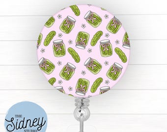Pickle Girlie Badge Reel – Pickle Lover Retractable ID Holder for Teachers, Nurses, and Office Workers – Adorable Nurse Accessories for Work