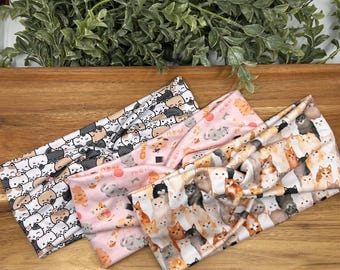 KITTY CAT Collection Twist Headband | Wide, Soft, Stretchy, Nonslip Head Band | Headwrap | Veterinarian, Vet Tech Hairband | Cat Mom
