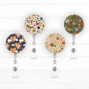 Autumn Collection Badge Toppers for Interchangeable Badge Reel | Badge Button | Fall Badge Reel | Badge Holder | Fall, Pumpkin, Floral