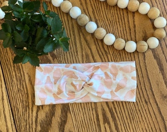 Pink Softserve Ice Cream Twist Headband | Wide, Soft, Stretchy, Nonslip, Workout Head Band | Headwrap | Summer Boho Hairband