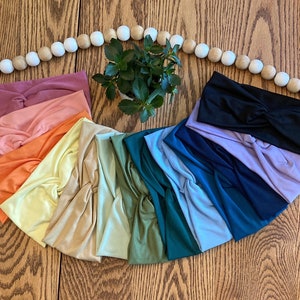 SOLID Color Twist Headband Collection | Wide, Soft, Stretchy, Nonslip, Workout Head Band | Headwrap | Simple Boho Hairband
