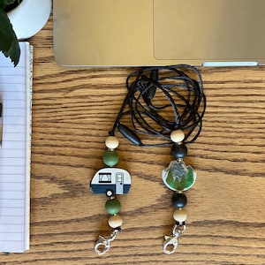 Adventure Beaded Lanyards | Camper Beaded Lanyard | Mountains Beaded Lanyard | Teacher Lanyard