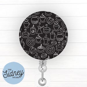 Coffee Lover Badge Reel – Cute Coffee Retractable ID Holder for Teachers, Nurses, and Office Workers – Adorable Nurse Accessories for Work