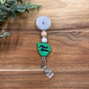 Plant Mom Beaded Badge Reel | Monastera Badge Reel | Nurse Badge Reel | Interchangeable Badge Reel | Plant Lover Badge Reel