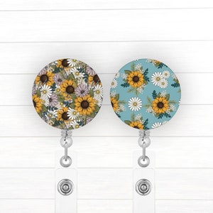Sunflower Collection Badge Toppers for Interchangeable Badge Reel | Badge Topper | Badge Holder | Badge Button | Fall Badge Reel
