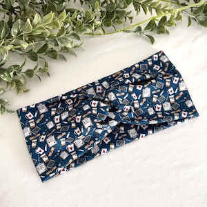 Navy Blue Nurse Twist Headband | RN Boho Head Band | Wide, Soft, Stretchy, Nonslip, Workout Headband | Medical Headband |Headwrap | Hairband