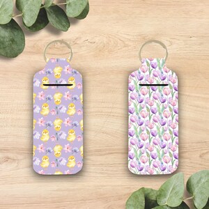 Spring Lip Balm Holder Keychain | Neoprene Lip Balm Keychain Cute & Functional Lip Balm Holder, Cute Teacher Gift
