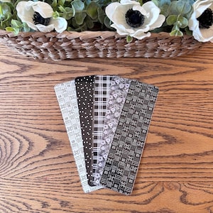 Black & White Basics Laminated Bookmarks | Book Lover Gift | Reader Gift