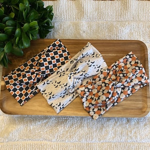 Spooky Twist Headbands | Wide, Soft, Stretchy, Nonslip, Workout Head Band | Headwrap | Halloween Boho Hairband