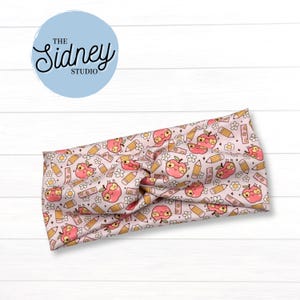 Back to School Wide Twist Headband - Soft & Stretchy Headband for Nurses, Healthcare, Workout, Mom - Cute Teacher Work Accessories