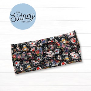Tattoo Nurse Wide Twist Headband - Soft & Stretchy Headband for Nurses, Healthcare, Workout, Mom - Cute Nurse Work Accessories