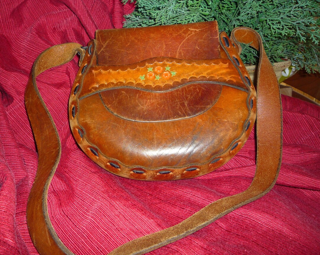 Vintage Hand Made Leather Purse Circa 1970s Etsy