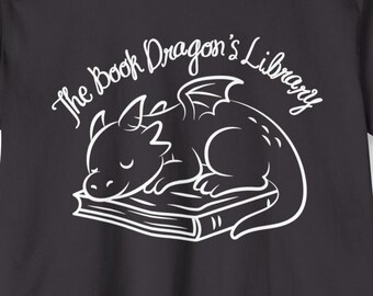 Book Dragon's Library Crop Top | Book Lover Crop Tee | Reader Merch | Bookish Crop Shirt | Dragon Reader Shirt | Book Dragon Tee
