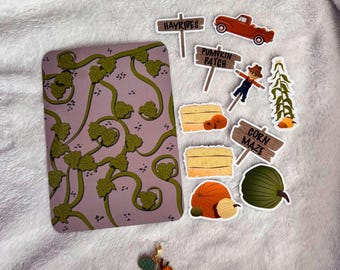 Pumpkin Patch E-Reader Insert Kit | Fall Kindle Stickers, Charm Accessories
