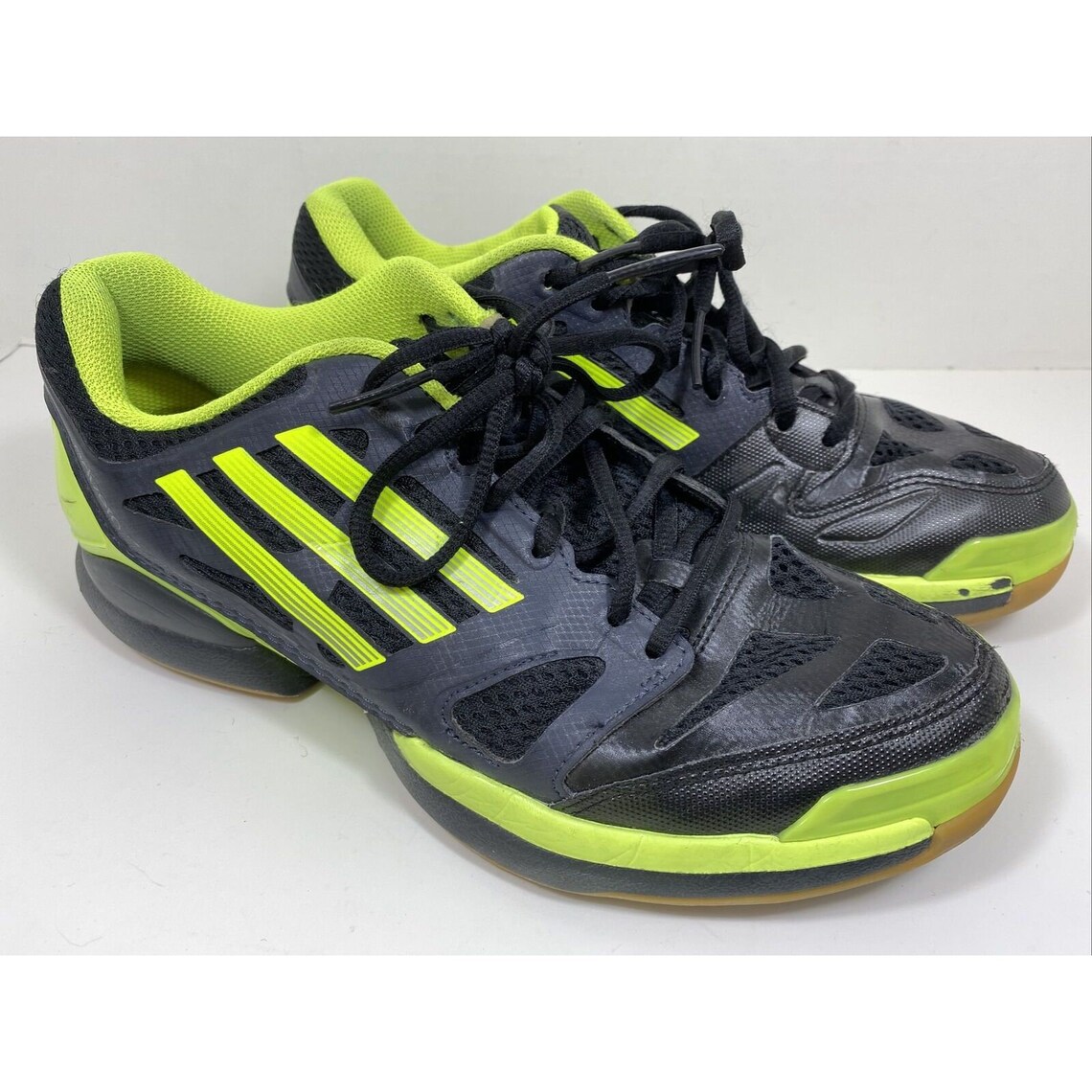 Adidas Adizero Black Neon Yellow Athletic Shoes Mens Size
