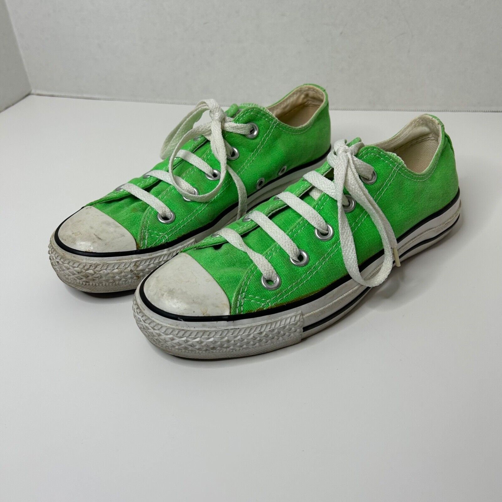 Converse Neon Lime Green Low Tops Sneakers Shoes Size 6 Etsy Norway