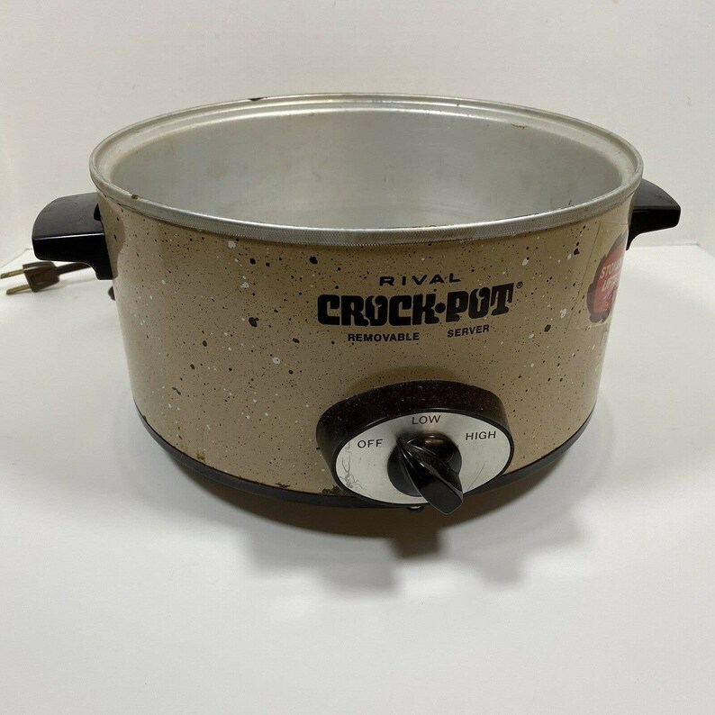 Vintage Rival 4 Qt Crock Pot Brown Speck Model 3154 Slow Etsy