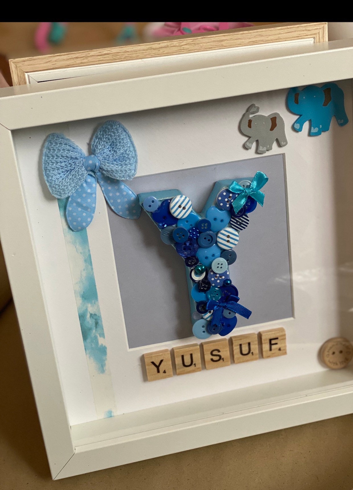 Personalised baby boy frame Etsy