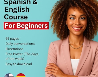 DAYS OF the week , Los días de la semana, bilingual course, common phrases, instant  download, english conversations, for beginners, pdf