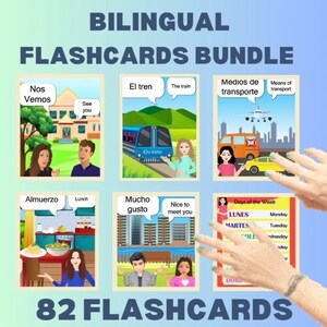 SPANISH CLASS, Printable Spanish & English Flashcards, Looking for Bilingual Flashcards? Check Out Our 82 cards now, spanish lessons
