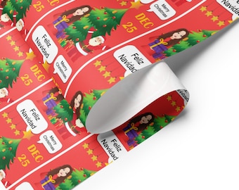 Wrapping paper sheets, christmas paper wrapp, gifts decoration, Christmas gift envelopes, bilingual wrapped ,present wrapped