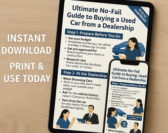 Ultimate No-Fail Guide to Buying a Used Car from a Dealership ( and a New One) Digital Download