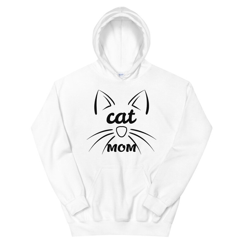 CAT PRINT HOODIE Cat Mom Hoodie Custom Size Hoodie Etsy
