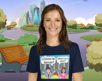 What's your name tee, picture tees, bilingual shirt, teacher shirt, teacher tee, Spanish shirt, coloful tee, kindergarten, elementary  prek
