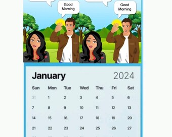 Language learning calendar (2024), coloful calendar, teachers decorations, home decor, teachers gifts, unique Christmas gifts, wall art deco