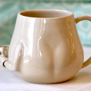 Ceramic Mug/ Lip Mug drinks from Lip mug/ pottery Mug/ Ceramic Mug with Sculpture image 5