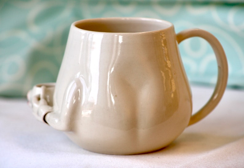 Ceramic Mug/ Lip Mug drinks from Lip mug/ pottery Mug/ Ceramic Mug with Sculpture image 5