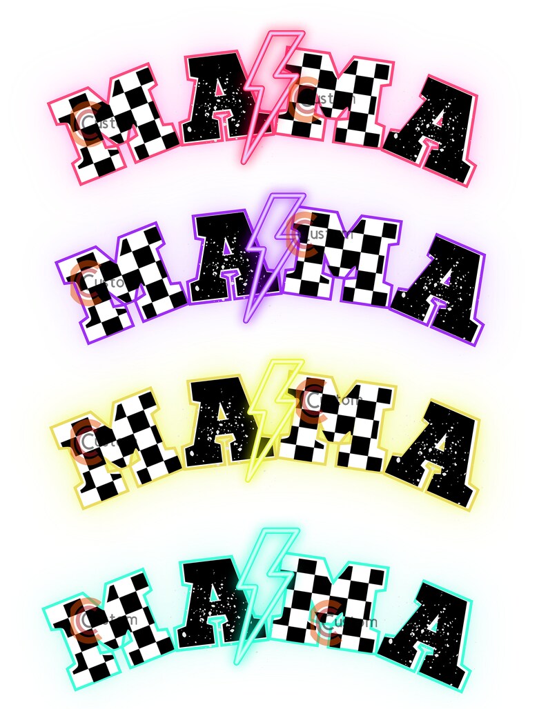 MAMA Glow Lighting Bolt INSTANT Download, PNG Svg Pdf Etsy