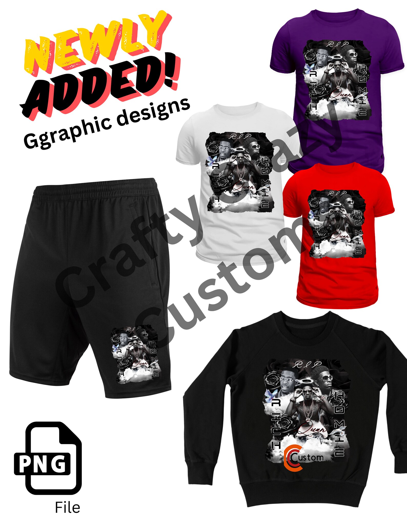 Graphic T-shirt Design, Rich Homie Quan, Rapper, Male Artist PNG RIP - Etsy