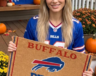 Buffalo Bills Doormat, NFL Doormat, BILLievers Doormat, Custom Buffalo Bills Doormat, Buffalo Bills Fan Gift, Buffalo Bills Welcome Mat