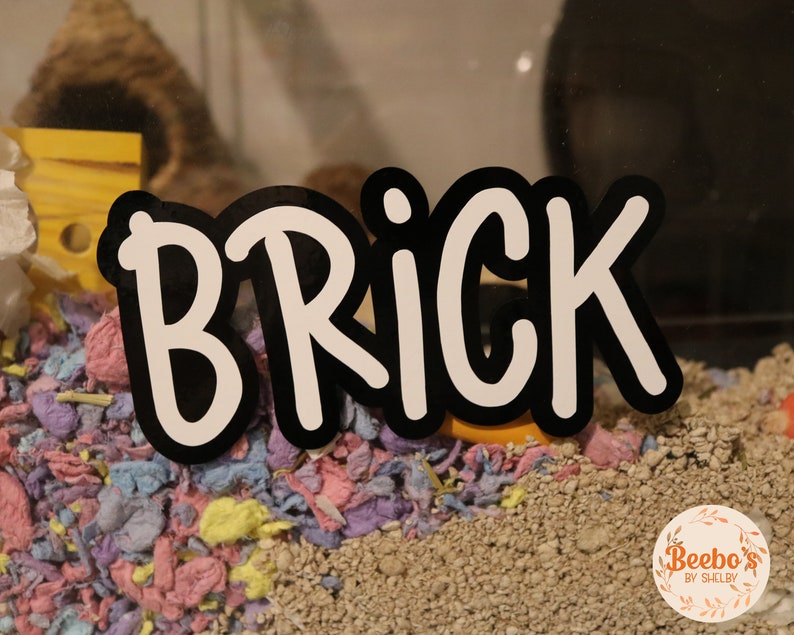 Personalised Cage Name Reusable Sticker Black Outline Static Etsy