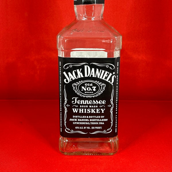 EMPTY Jack Daniels Whiskey Bottle, 750 mL Glass Whiskey Bottle, Jack Daniels Tennessee Whiskey Bottle, Crafts, Mancave