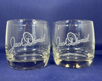 Jack Daniel Rounded Whiskey Glasses, Jack Daniel's Whiskey, Tennessee Whiskey, Old No 7 Brand, Alcohol, Bar, Barware