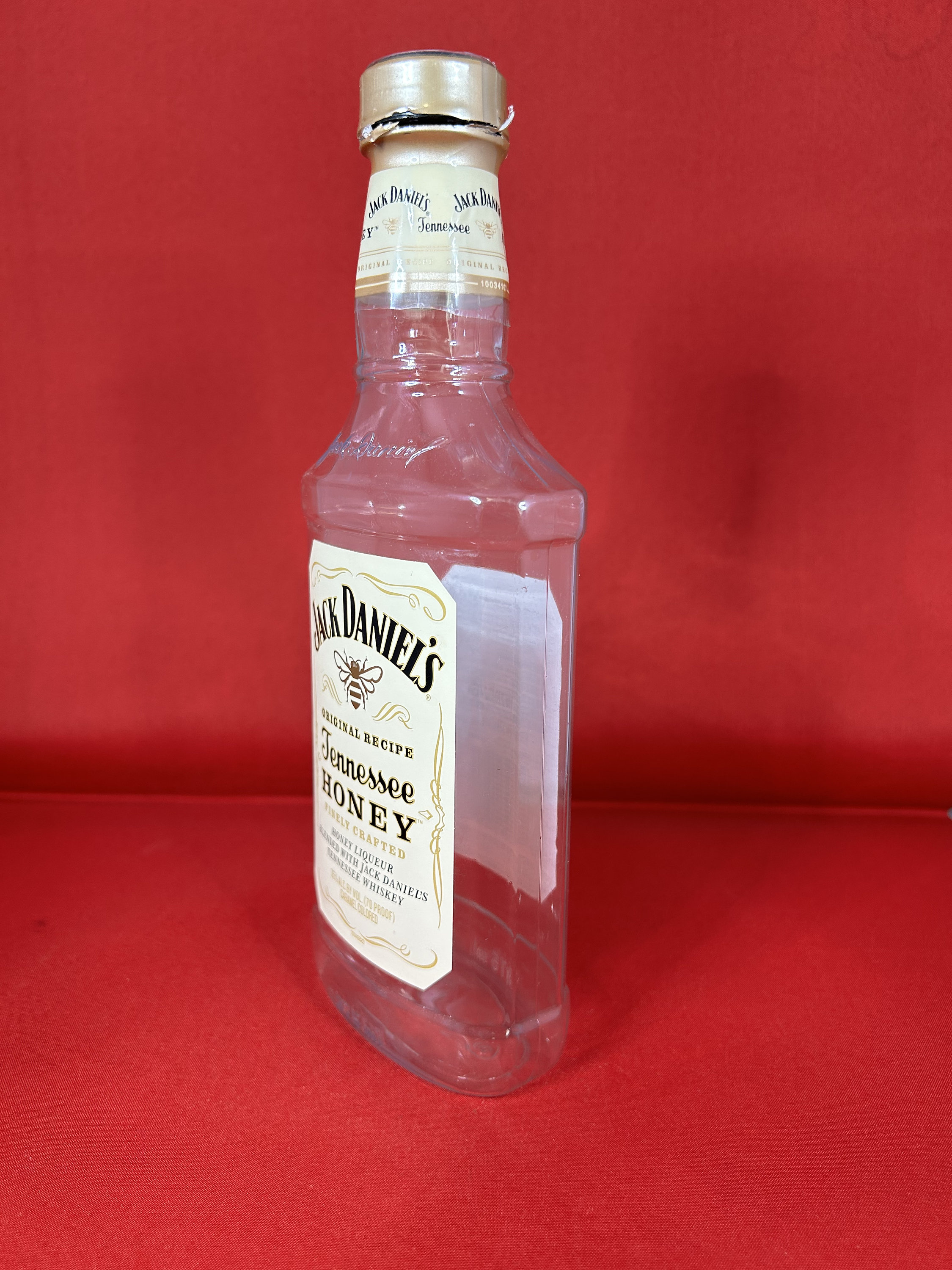 EMPTY Jack Daniels Honey Whiskey Plastic Bottle, 375 Ml