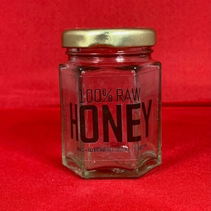 Empty Mini Glass Honey Jar: Kingbee Utah Jar