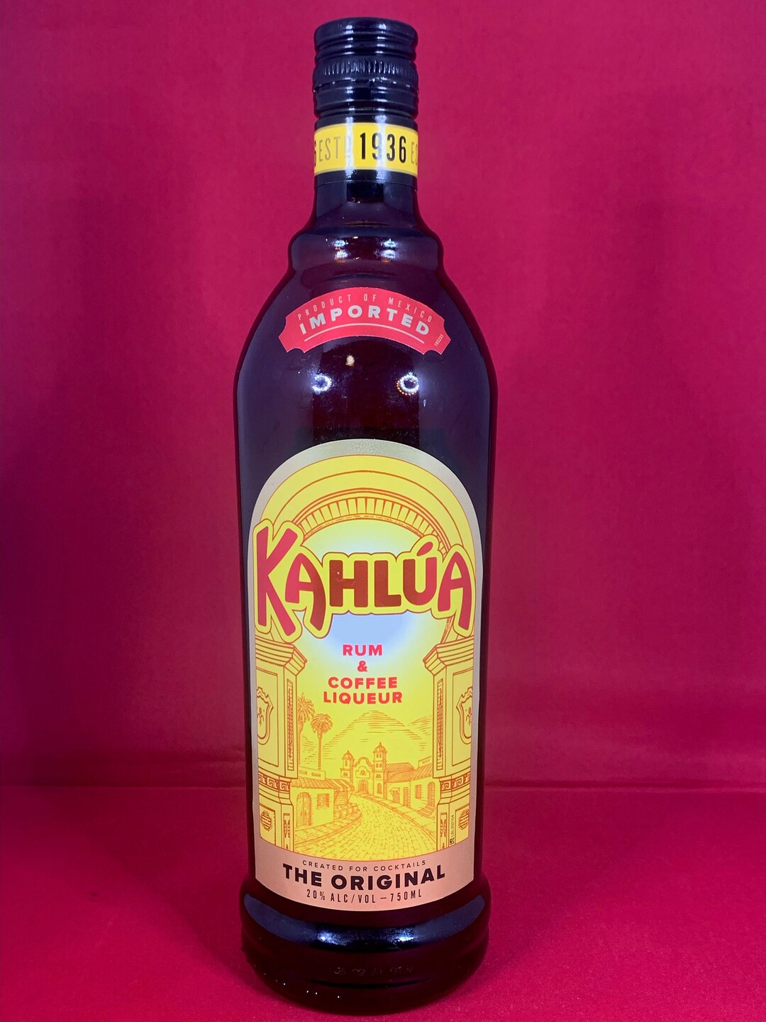 EMPTY Kahlúa Glass Bottle, Rum and Coffee Liqueur, 750ml Bottle, Kahlua