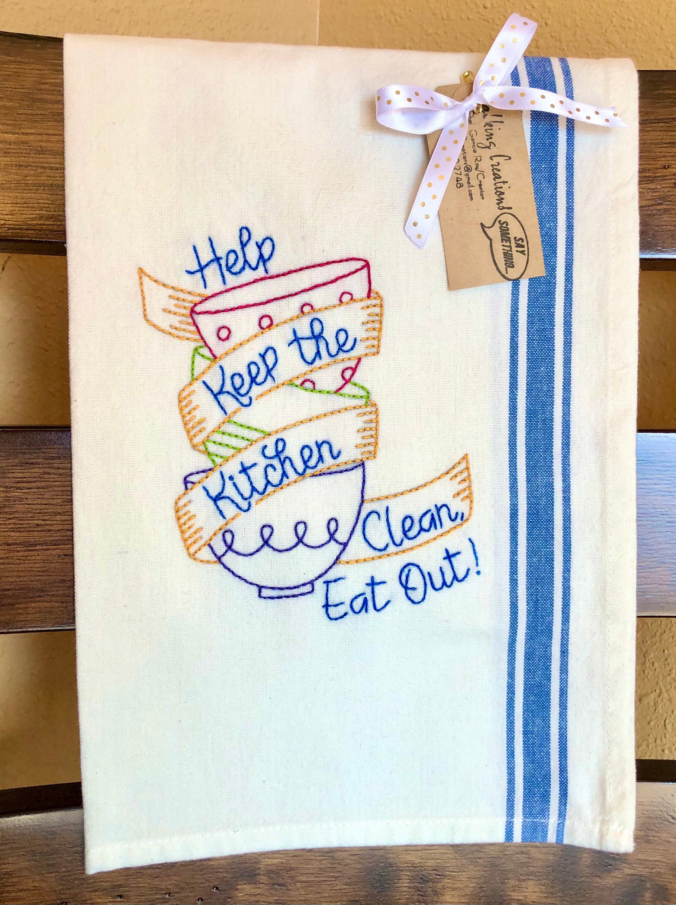 Talking Towel / Kitchen Towel/ Help Keep the Kitchen Clean Eat Etsy