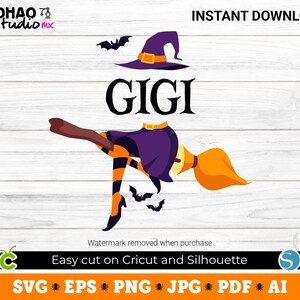 Personalized Family Witch Halloween Svg, Gigi, Halloween Custom Svg, Spooky Season Svg, Family Shirt, Witch Family Svg, Sublimation, dtf