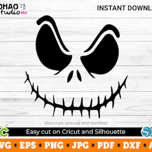 Jack Skellington, Jack Skellington SVG, Halloween SVG, Download digitale, File Svg per Cricut, SVG, PNG, Silhouette, Sublimazione, DTF