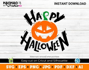 Felice Halloween, Felice Halloween SVG, Halloween SVG, Download digitale, File Svg per Cricut, SVG, PNG, Silhouette, Sublimazione, DTF