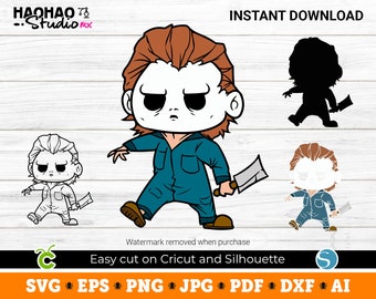 Michael Myers, Halloween, Michael Myers svg, Halloween SVG, Digital Download, Svg Files for Cricut, svg, png, Silhouette, Sublimation, DTF