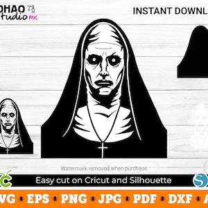 The Nun, The Conjuring, The Nun svg, Halloween SVG, Digital Download, Svg Files for Cricut, svg, png, Silhouette, Sublimation, DTF